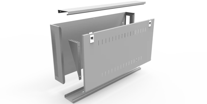 Segment RACK 2U do rozdzielnicy i-Future Kod: E.RS-H20-W20-D20-7035-00 Kolor: Szary (RAL 7035)