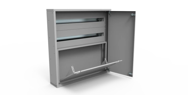 Segment RACK 2U do rozdzielnicy i-Future Kod: E.RS-H20-W20-D20-7035-00 Kolor: Szary (RAL 7035)