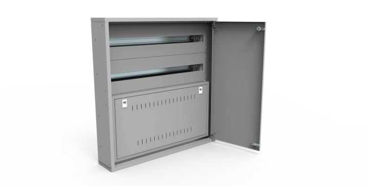 Segment RACK 2U do rozdzielnicy i-Future Kod: E.RS-H20-W20-D20-7035-00 Kolor: Szary (RAL 7035)