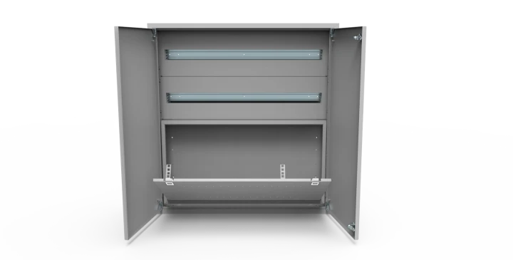 Segment RACK 2U do rozdzielnicy i-Future Kod: E.RS-H20-W20-D20-7035-00 Kolor: Szary (RAL 7035)