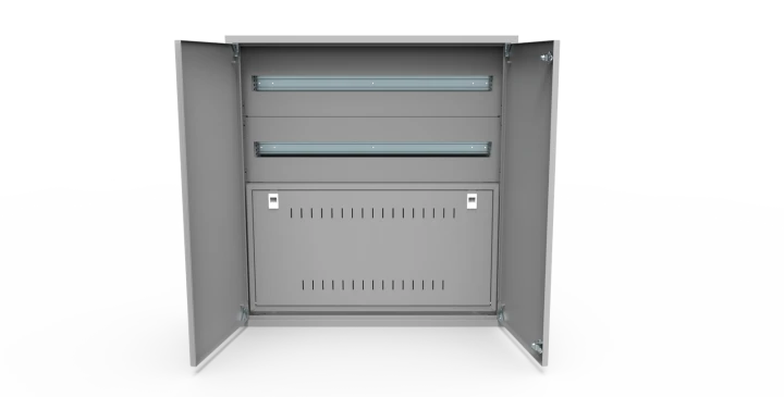 Segment RACK 2U do rozdzielnicy i-Future Kod: E.RS-H20-W20-D20-7035-00 Kolor: Szary (RAL 7035)