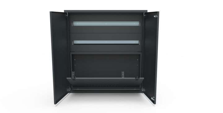 Segment RACK 2U do rozdzielnicy i-Future Kod: E.RS-H20-W20-D20-7016-00 Kolor: Antracyt (RAL 7016)