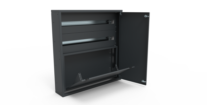 Segment RACK 2U do rozdzielnicy i-Future Kod: E.RS-H20-W20-D20-7016-00 Kolor: Antracyt (RAL 7016)