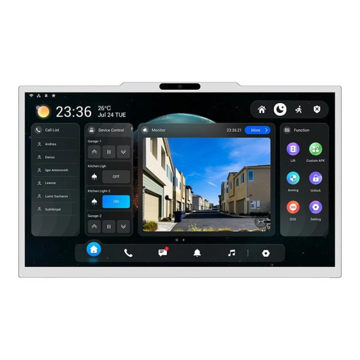 Oznaczenie modelowe: X937A Wyświetlacz: 15,6" System operacyjny: Android 14 Zasilanie: PoE+ / DC 12 V Montaż: Poziomo Komunikacja: LAN, WiFi, Bluetooth, HDMI-IN Przekaźniki: 2 Odbieranie połączeń z Akuvox: Tak Aplikacja: SmartPlus Wymiary: 360 × 21