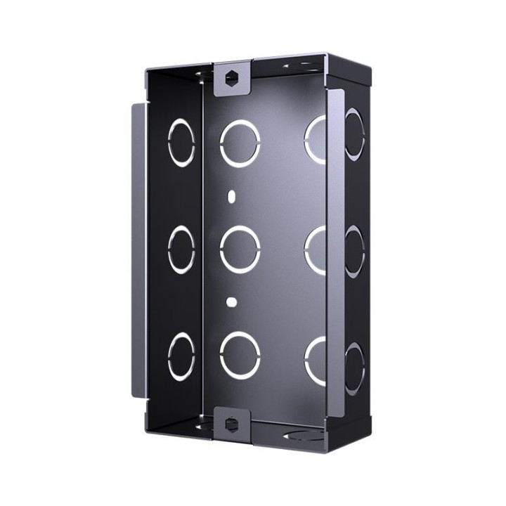 Puszka podtynkowa do R20A / R25A Kolor: Czarny Materiał: Metal Zestaw składa się z puszki podtynkowej oraz front panelu Wymiary puszki podtynkowej: 179 × 116 × 50 [mm] Wymiary front panelu: 189 × 120 × 22 [mm]