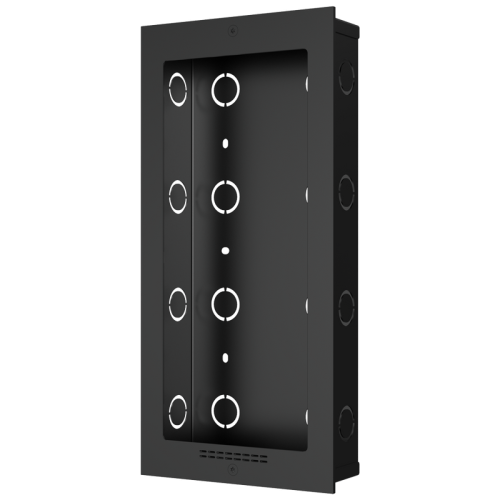 Panel przedni i puszka do montażu podtynkowego - specyficzne dla Akuvox AK-E18C - Panel: 325 (wys.) x 156 (szer.) x 22 (gł.) mm - Puszka: 315 (wys.) x 143 (szer.) x 50 (gł.) mm - Wykonana z aluminium i stali galwanizowanej