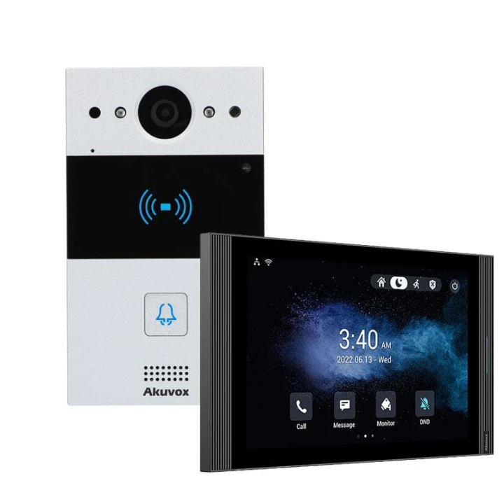 Panel zewnętrzny: 1x Panel R20A Panel wewnętrzny: 1x Monitor S567W Połączenie: Przewodowe Obsługa smartfonem: Tak Otwieranie furtki: Tak Otwieranie bramy: Tak Otwieranie kartą: Tak System Operacyjny: Android