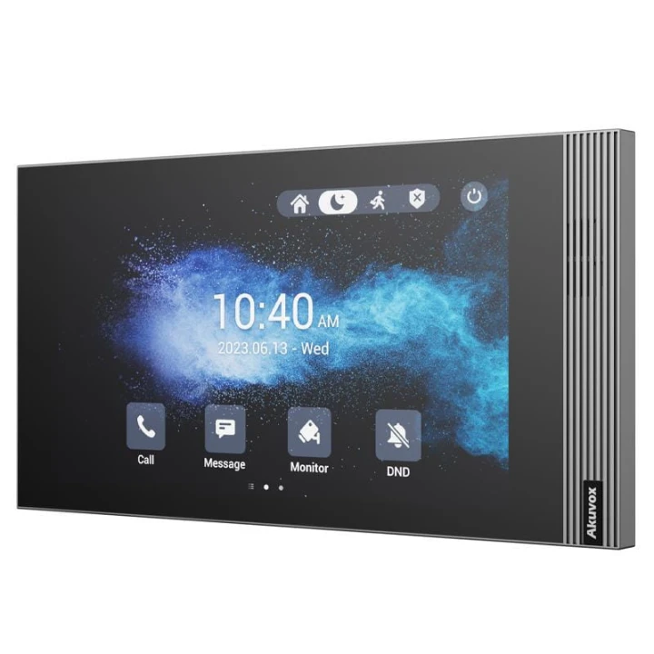 W skład zestawu wchodzi: Panel zewnętrzny IP Akuvox R20K x1 Monitor wideodomofonowy IP 7" Akuvox S562 x1