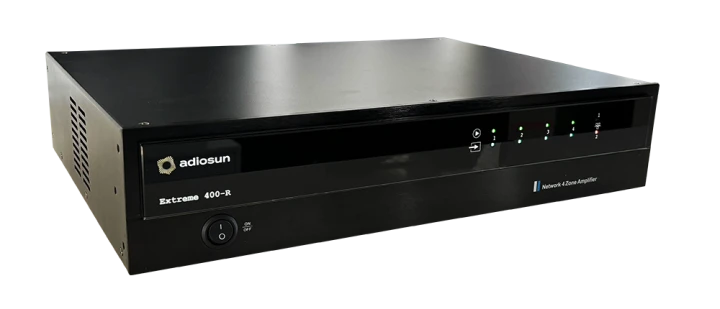 Amplituner streamingowy Extreme 400-R do wielostrefowych systemów audio w inteligentnych instalacjach. Jeden amplituner do cztery stereofoniczne strefy audio o mocy do 4x2x50W. Amplituner obsługuje popularne aplikacje internetowe.