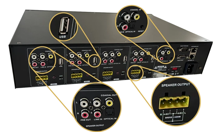 Amplituner streamingowy Extreme 400-R do wielostrefowych systemów audio w inteligentnych instalacjach. Jeden amplituner do cztery stereofoniczne strefy audio o mocy do 4x2x50W. Amplituner obsługuje popularne aplikacje internetowe.